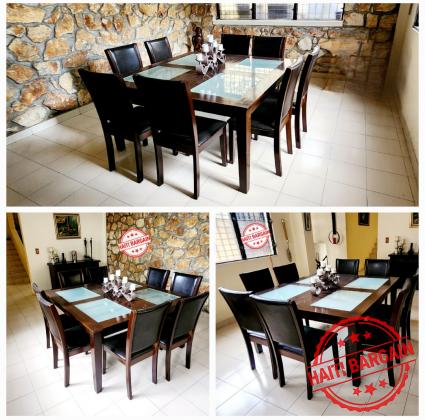 TABLE A MANGER & 8 CHAISES